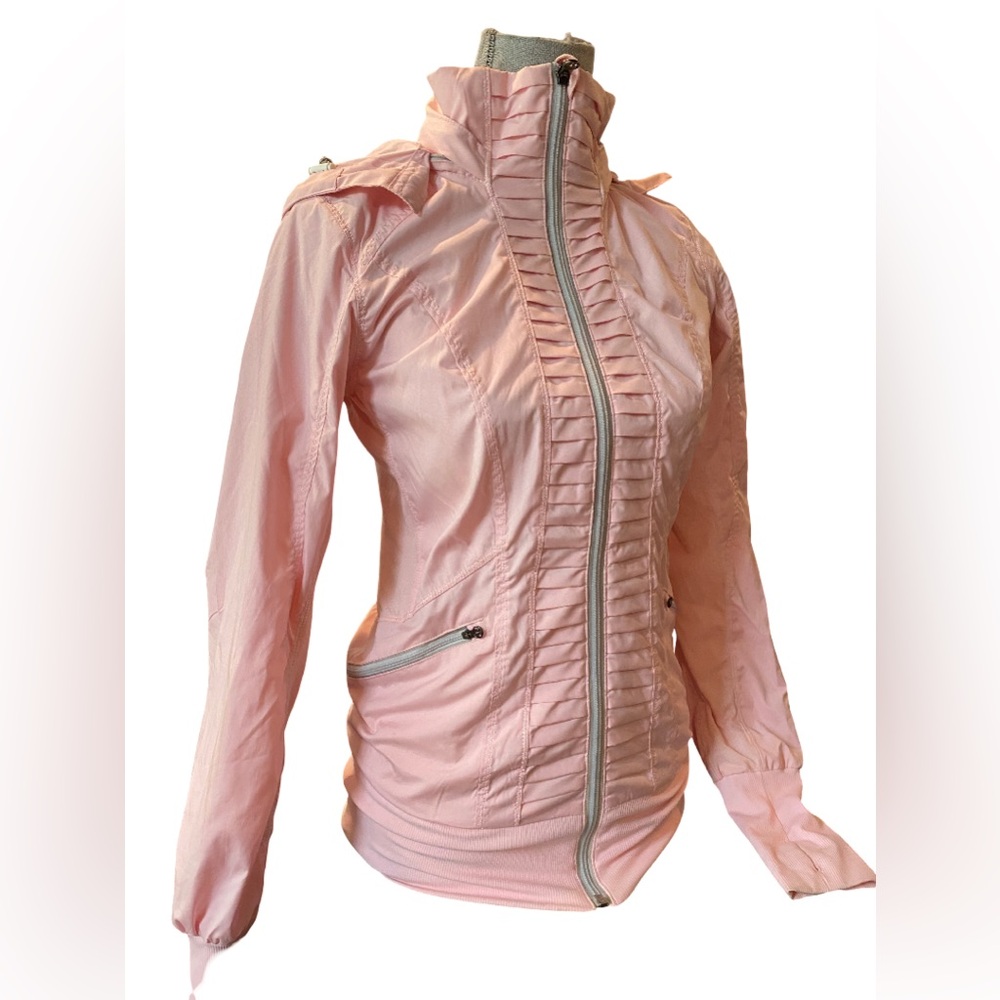 Lululemon Run: Back On Track Baby Pink Hooded Jacket Size 6